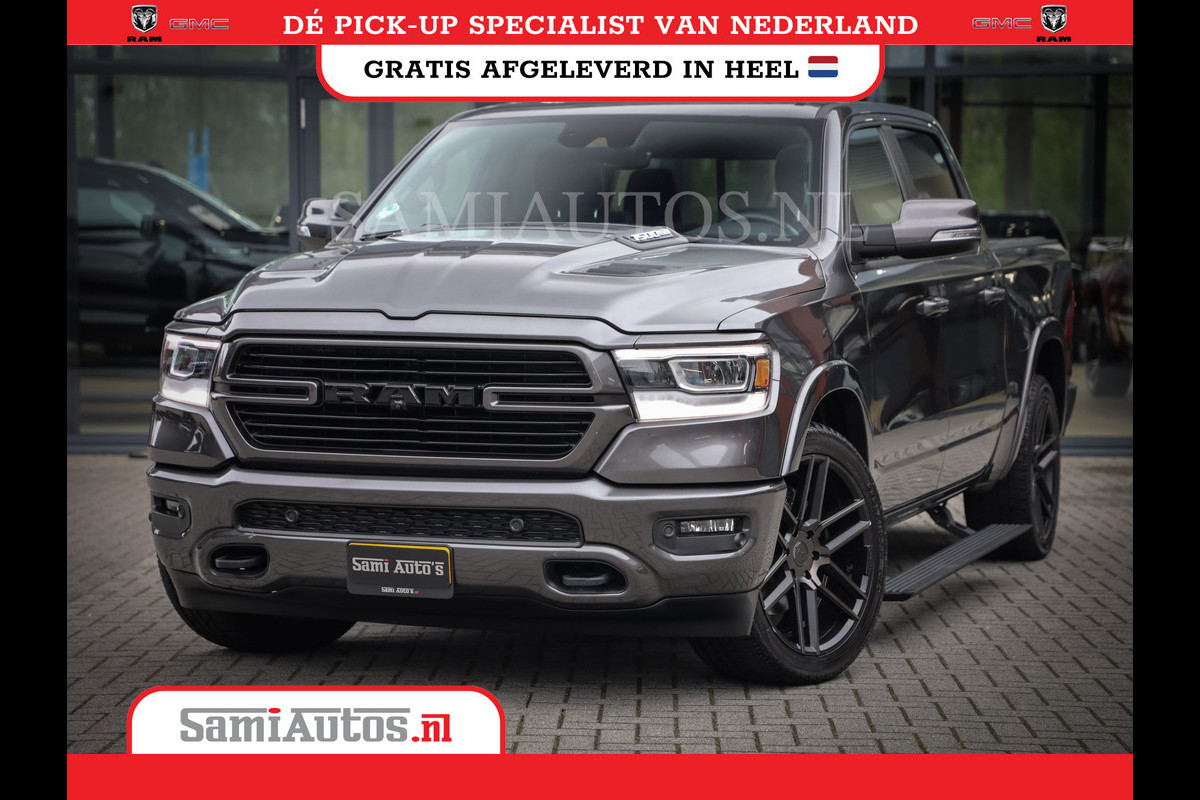 Dodge Ram 1500 SPORT | BOM VOL | 402PK HEMI 5,7 V8 | LUCHTVERING | BED SLIDE | PANO | ADAPTIVE CRUISE | 360 CAMERA | EN VEEL MEER | DUBBELE CABINE | 5 PERSOONS | LAGE KM STAND | GRANITE |