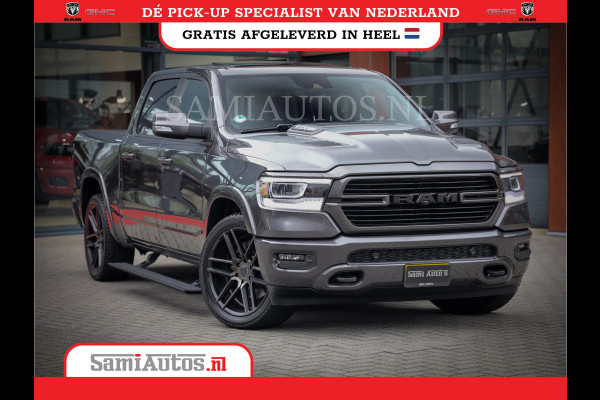 Dodge Ram 1500 SPORT | BOM VOL | 402PK HEMI 5,7 V8 | LUCHTVERING | BED SLIDE | PANO | ADAPTIVE CRUISE | 360 CAMERA | EN VEEL MEER | DUBBELE CABINE | 5 PERSOONS | LAGE KM STAND | GRANITE |