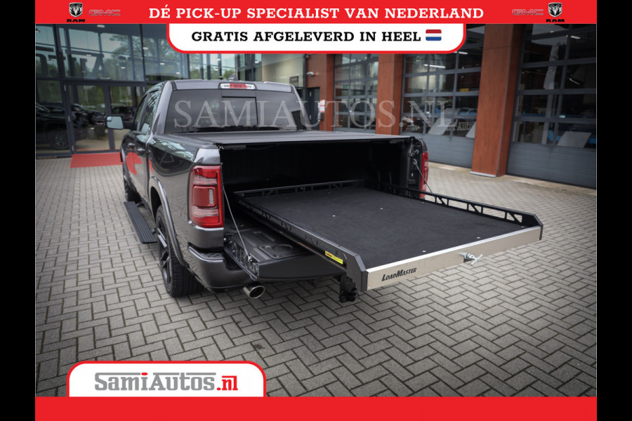 Dodge Ram 1500 SPORT | BOM VOL | 402PK HEMI 5,7 V8 | LUCHTVERING | BED SLIDE | PANO | ADAPTIVE CRUISE | 360 CAMERA | EN VEEL MEER | DUBBELE CABINE | 5 PERSOONS | LAGE KM STAND | GRANITE |
