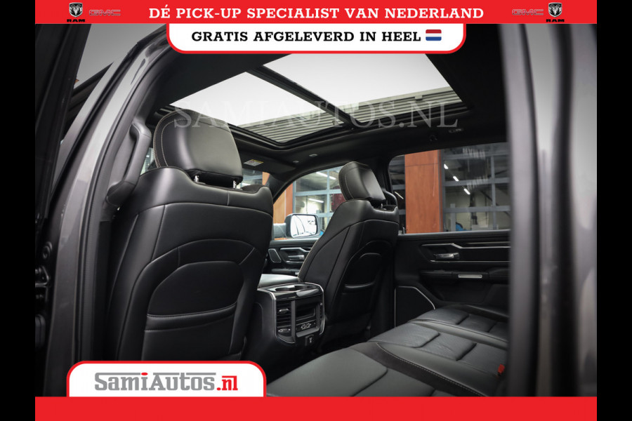 Dodge Ram 1500 SPORT | BOM VOL | 402PK HEMI 5,7 V8 | LUCHTVERING | BED SLIDE | PANO | ADAPTIVE CRUISE | 360 CAMERA | EN VEEL MEER | DUBBELE CABINE | 5 PERSOONS | LAGE KM STAND | GRANITE |