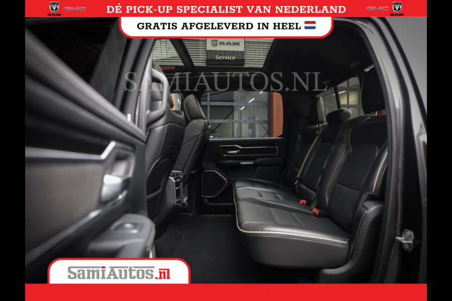 Dodge Ram 1500 SPORT | BOM VOL | 402PK HEMI 5,7 V8 | LUCHTVERING | BED SLIDE | PANO | ADAPTIVE CRUISE | 360 CAMERA | EN VEEL MEER | DUBBELE CABINE | 5 PERSOONS | LAGE KM STAND | GRANITE |