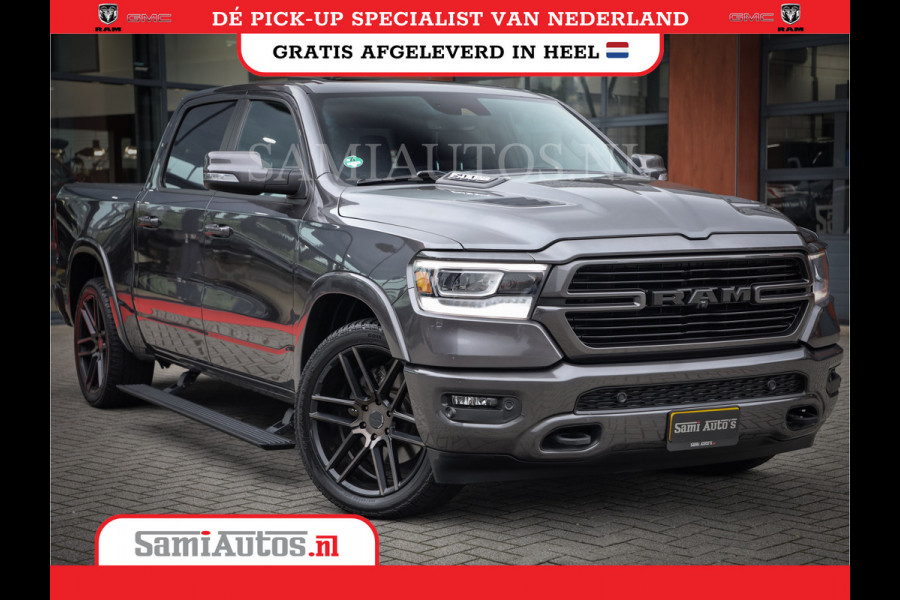 Dodge Ram 1500 SPORT | BOM VOL | 402PK HEMI 5,7 V8 | LUCHTVERING | BED SLIDE | PANO | ADAPTIVE CRUISE | 360 CAMERA | EN VEEL MEER | DUBBELE CABINE | 5 PERSOONS | LAGE KM STAND | GRANITE |