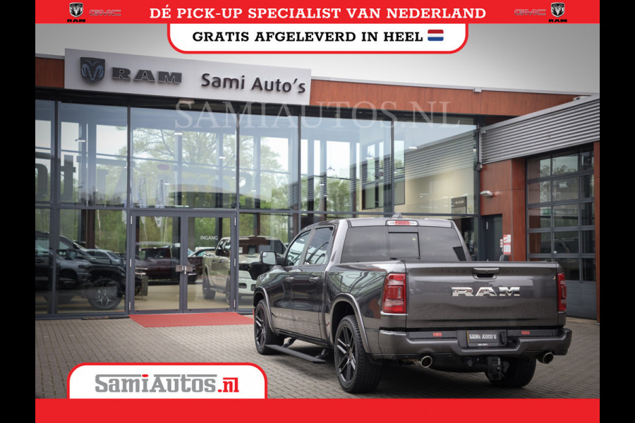 Dodge Ram 1500 SPORT | BOM VOL | 402PK HEMI 5,7 V8 | LUCHTVERING | BED SLIDE | PANO | ADAPTIVE CRUISE | 360 CAMERA | EN VEEL MEER | DUBBELE CABINE | 5 PERSOONS | LAGE KM STAND | GRANITE |