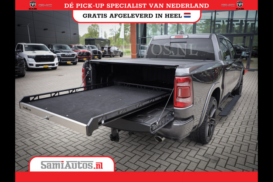 Dodge Ram 1500 SPORT | BOM VOL | 402PK HEMI 5,7 V8 | LUCHTVERING | BED SLIDE | PANO | ADAPTIVE CRUISE | 360 CAMERA | EN VEEL MEER | DUBBELE CABINE | 5 PERSOONS | LAGE KM STAND | GRANITE |