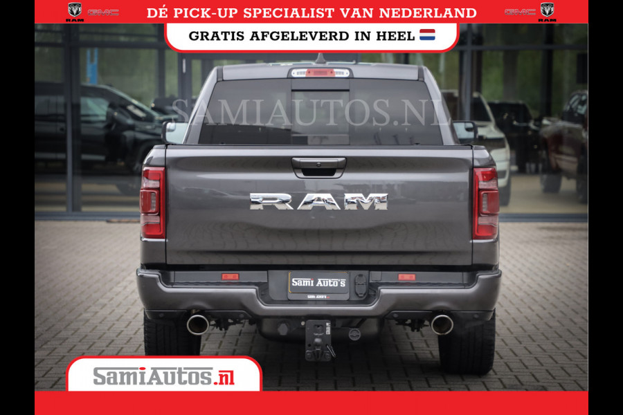 Dodge Ram 1500 SPORT | BOM VOL | 402PK HEMI 5,7 V8 | LUCHTVERING | BED SLIDE | PANO | ADAPTIVE CRUISE | 360 CAMERA | EN VEEL MEER | DUBBELE CABINE | 5 PERSOONS | LAGE KM STAND | GRANITE |