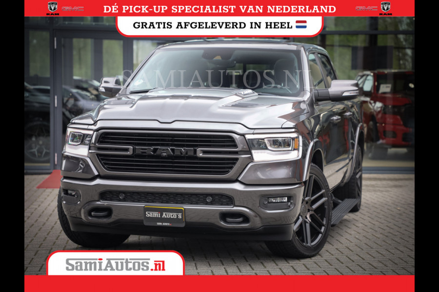 Dodge Ram 1500 SPORT | BOM VOL | 402PK HEMI 5,7 V8 | LUCHTVERING | BED SLIDE | PANO | ADAPTIVE CRUISE | 360 CAMERA | EN VEEL MEER | DUBBELE CABINE | 5 PERSOONS | LAGE KM STAND | GRANITE |