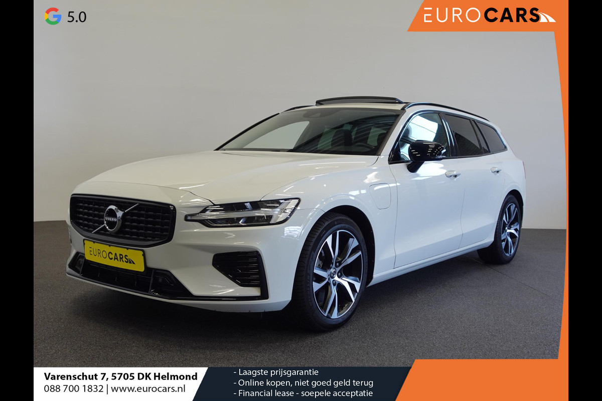 Volvo V60 2.0 T6 Recharge AWD R-Design Panoramadak Navigatie Apple Carplay/Android Auto Camera Parkeersensoren Stoel- en stuurverwarming Cruise Control Blind Spot Assist Virtual Cockpit Climate Control