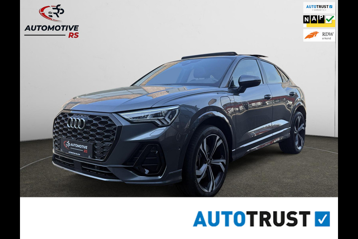 Audi Q3 Sportback 45 TFSI e | 3x S Line | Pano | Leder | Navi Elektr. Klep Luxe & Sportief Audi Q3 Sportback 45 TFSI e | 3x S Line | Pano | Leder | Navi Elektr. Klep Luxe & Sportief