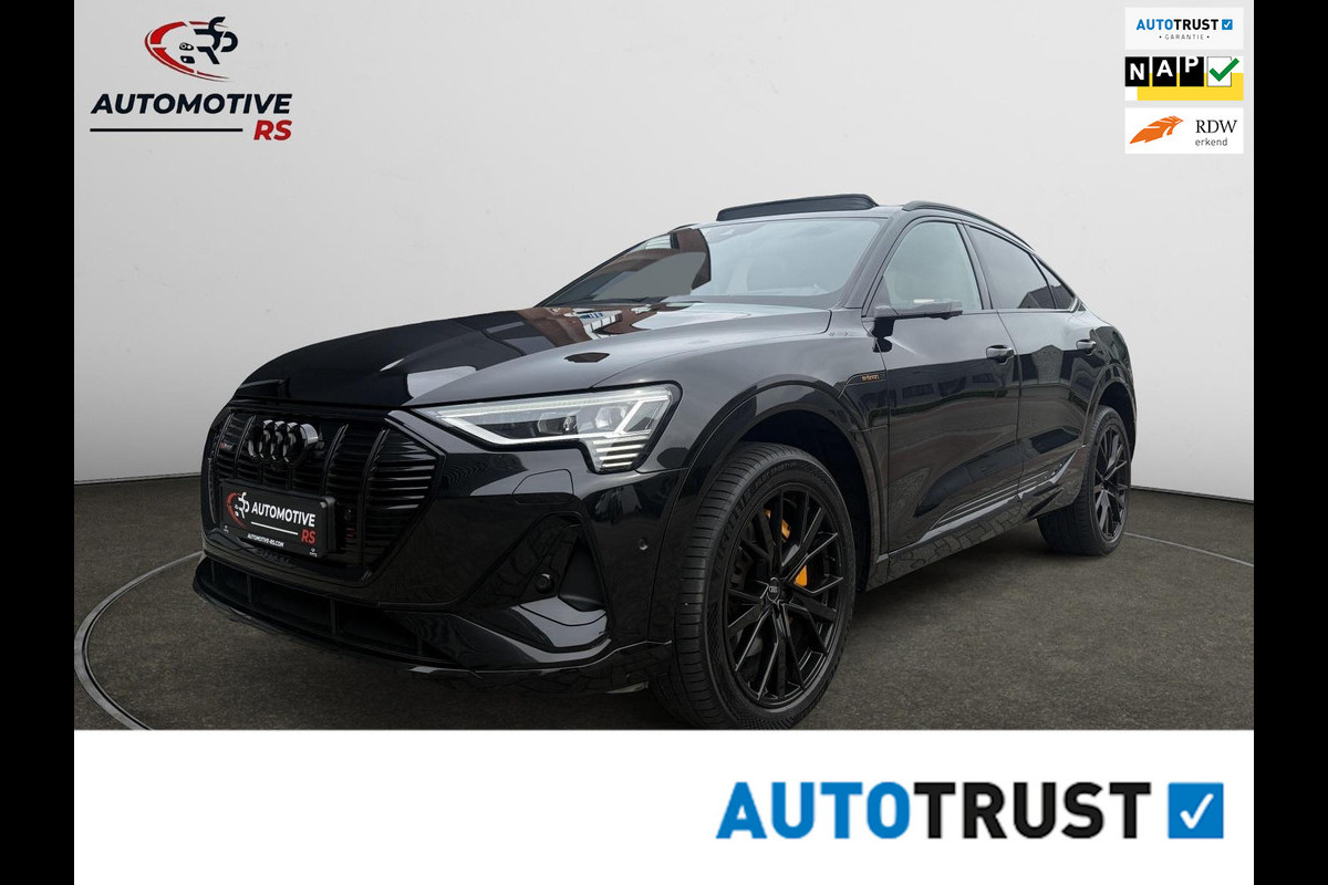 Audi E-tron Sportback Pano 55 quattro 408PK | 3x S-Line | Virtual Mirrors | Matrix LED | 21" | Zwart Optiek | BTW Auto Audi E-tron Sportback Pano 55 quattro 408PK | 3x S-Line | Virtual Mirrors | Matrix LED | 21" | Zwart Optiek | BTW Auto