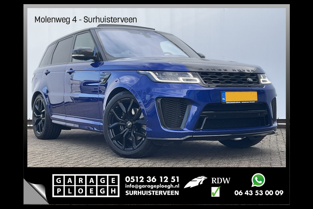 Land Rover Range Rover Sport 5.0 V8 576pk SC SVR Carbon-edition 242k Pano Meridian Trekhaak Tanzaniet Land Rover Range Rover Sport 5.0 V8 576pk SC SVR Carbon-edition 242k Pano Meridian Trekhaak Tanzaniet