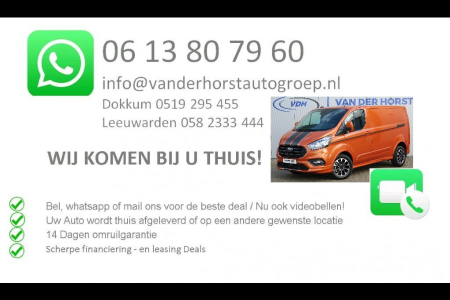 Ford Transit Custom 300 2.0-130pk TDCI L2H1 Limited AUTOMAAT ! Keurige nette en luxe Ford Transit Custom, slechts 47.000km !. Airco, schuifdeur li+re, LM wielen, stoel-, spiegel- en voorraamverw., side en lane assist, 3-zits, navigatie, telefoonvoorb., camera, pdc v+a, cruise cntrl etc.