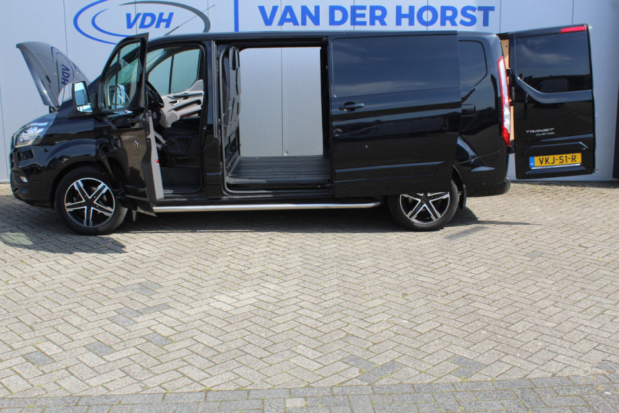 Ford Transit Custom 300 2.0-130pk TDCI L2H1 Limited AUTOMAAT ! Keurige nette en luxe Ford Transit Custom, slechts 47.000km !. Airco, schuifdeur li+re, LM wielen, stoel-, spiegel- en voorraamverw., side en lane assist, 3-zits, navigatie, telefoonvoorb., camera, pdc v+a, cruise cntrl etc.