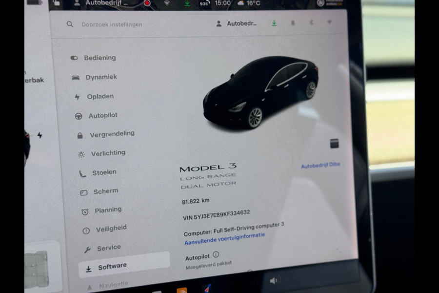 Tesla Model 3 Long Range AWD 75 kWh 2019 ZWART NAVI NAP BTW!