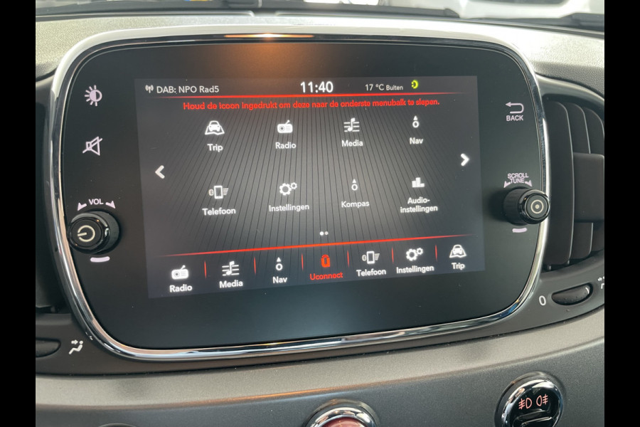 Fiat 500 0.9 TwinAir Turbo Sport Automaat - Mistlampen - Parkeersensoren achter - Licht metalen velgen - Cruise control - Navigatie - Multifunctioneel stuurwiel -  extra getint glas achter