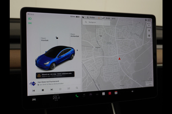 Tesla Model 3 RWD SR+ 60kWh 325PK FSD 3-Computer Lmv 19" AutoPilot Leder PanoDak Adaptive-Cruise Lmv Camera's Elektr.-Stuur+Stoelen+Spiegels+G Navi LED Comfortstoelen ACC DAB Keyless en Voorverwarmen interieur via App One-Pedal-Drive Origineel Nederlandse auto tot 11kw laden thuis! Garantie Accu tot 12-03-2028 max 160.000km 1.584kg licht!