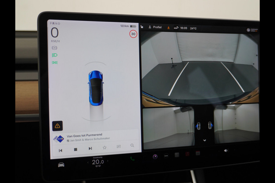 Tesla Model 3 RWD SR+ 60kWh 325PK FSD 3-Computer Lmv 19" AutoPilot Leder PanoDak Adaptive-Cruise Lmv Camera's Elektr.-Stuur+Stoelen+Spiegels+G Navi LED Comfortstoelen ACC DAB Keyless en Voorverwarmen interieur via App One-Pedal-Drive Origineel Nederlandse auto tot 11kw laden thuis! Garantie Accu tot 12-03-2028 max 160.000km 1.584kg licht!