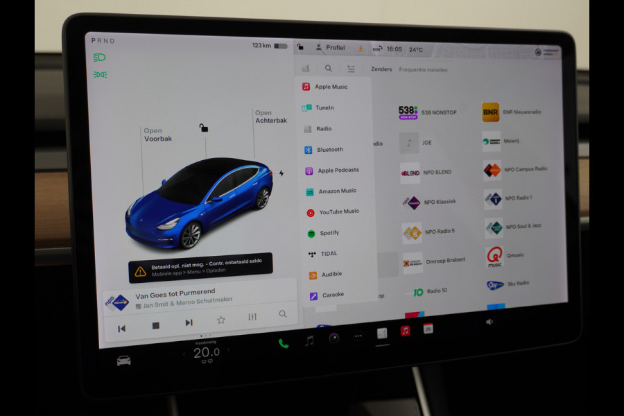 Tesla Model 3 RWD SR+ 60kWh 325PK FSD 3-Computer Lmv 19" AutoPilot Leder PanoDak Adaptive-Cruise Lmv Camera's Elektr.-Stuur+Stoelen+Spiegels+G Navi LED Comfortstoelen ACC DAB Keyless en Voorverwarmen interieur via App One-Pedal-Drive Origineel Nederlandse auto tot 11kw laden thuis! Garantie Accu tot 12-03-2028 max 160.000km 1.584kg licht!