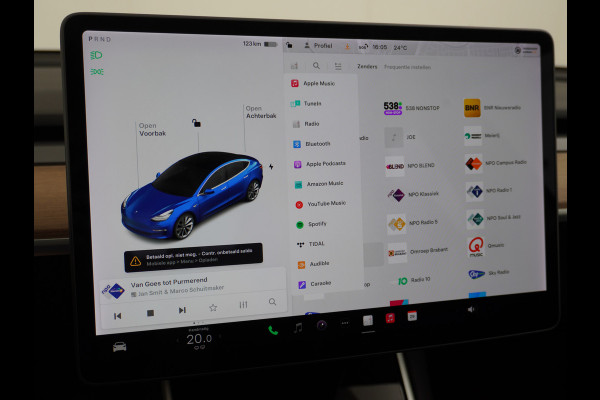 Tesla Model 3 RWD SR+ 60kWh 325PK FSD 3-Computer Lmv 19" AutoPilot Leder PanoDak Adaptive-Cruise Lmv Camera's Elektr.-Stuur+Stoelen+Spiegels+G Navi LED Comfortstoelen ACC DAB Keyless en Voorverwarmen interieur via App One-Pedal-Drive Origineel Nederlandse auto tot 11kw laden thuis! Garantie Accu tot 12-03-2028 max 160.000km 1.584kg licht!