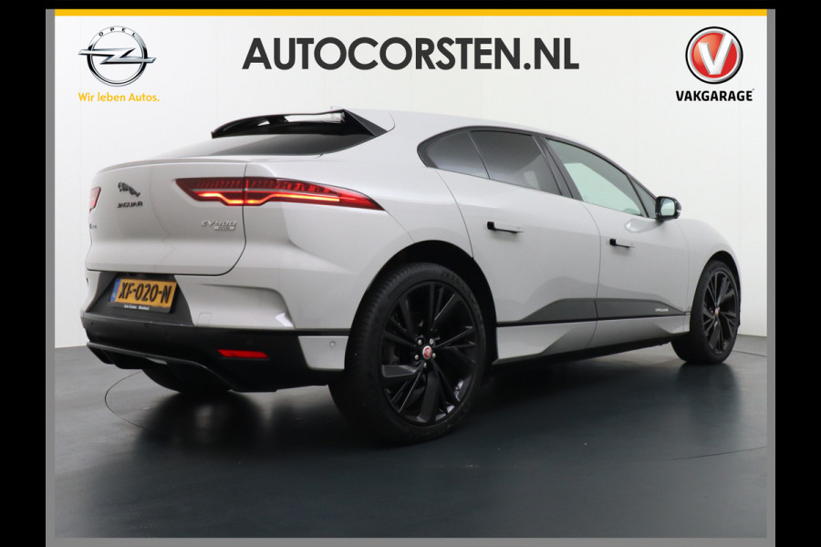 Jaguar I-PACE EV400 PK First HSE Pano-Dak Matrix LED Luchtvering €108K-nieuw! Lmv 22" Alcantara Stuur Leder-KuipStoelen+Ventilatie+Geheugen Ap Meridian™ Surround 825Watt Dual-Ecc achter ! Driver-Assistance-Pack AEB DodehoekDetector ASR Hill-Hold Roll-Stability Control Verkeersborddetectie vermoeidheidsherkenning Uitparke Orig. NLse auto 4,8sec 0-100 Snelladen tot 104kw DC 696Nm koppel ! 90kwh accu !