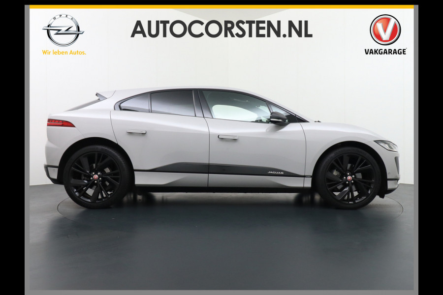 Jaguar I-PACE EV400 PK First HSE Pano-Dak Matrix LED Luchtvering €108K-nieuw! Lmv 22" Alcantara Stuur Leder-KuipStoelen+Ventilatie+Geheugen Ap Meridian™ Surround 825Watt Dual-Ecc achter ! Driver-Assistance-Pack AEB DodehoekDetector ASR Hill-Hold Roll-Stability Control Verkeersborddetectie vermoeidheidsherkenning Uitparke Orig. NLse auto 4,8sec 0-100 Snelladen tot 104kw DC 696Nm koppel ! 90kwh accu !