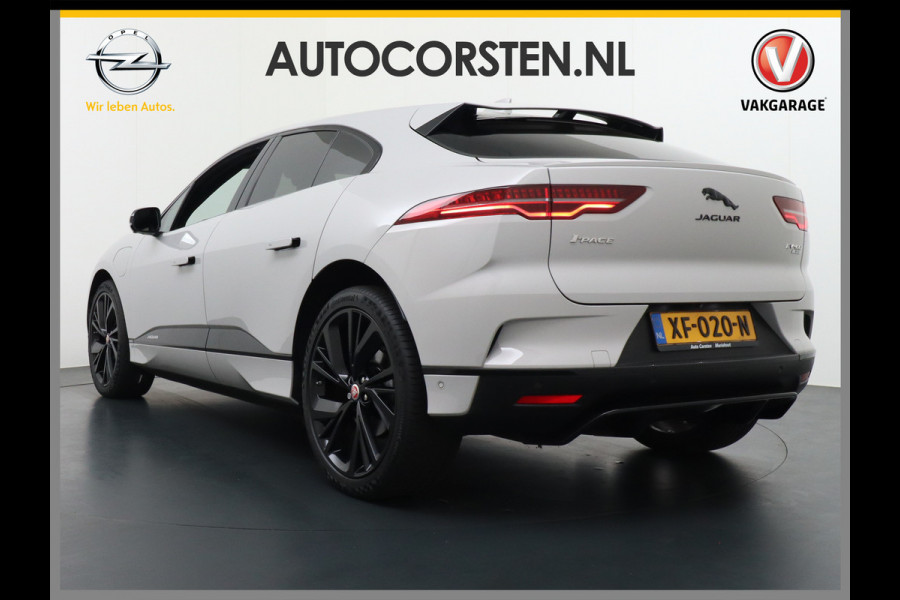 Jaguar I-PACE EV400 PK First HSE Pano-Dak Matrix LED Luchtvering €108K-nieuw! Lmv 22" Alcantara Stuur Leder-KuipStoelen+Ventilatie+Geheugen Ap Meridian™ Surround 825Watt Dual-Ecc achter ! Driver-Assistance-Pack AEB DodehoekDetector ASR Hill-Hold Roll-Stability Control Verkeersborddetectie vermoeidheidsherkenning Uitparke Orig. NLse auto 4,8sec 0-100 Snelladen tot 104kw DC 696Nm koppel ! 90kwh accu !