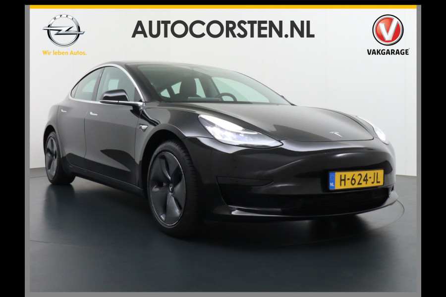 Tesla Model 3 RWD SR+ 60kWh 325PK FSD 3-Computer Lmv 18" AutoPilot Leder PanoDak Adaptive-Cruise Lmv Camera's Elektr.-Stuur+Stoelen+Spiegels+G Navi LED Comfortstoelen ACC DAB Keyless en Voorverwarmen interieur via App One-Pedal-Drive Origineel Nederlandse auto tot 11kw laden thuis! Garantie Accu tot 18-03-2028 max 160.000km 1.584kg licht!