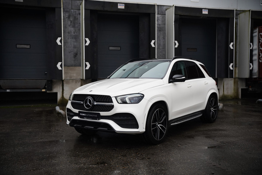Mercedes-Benz GLE 350 D 4MATIC | Grijs Kenteken | AMG | Burmester | Adaptive Cruise Control | Stoelverwarming | Panoramadak | Luchtvering | Trekhaak | 360° Camera | BTW | Apple Carplay | Ambiance Verlichting | Leder | Nigh