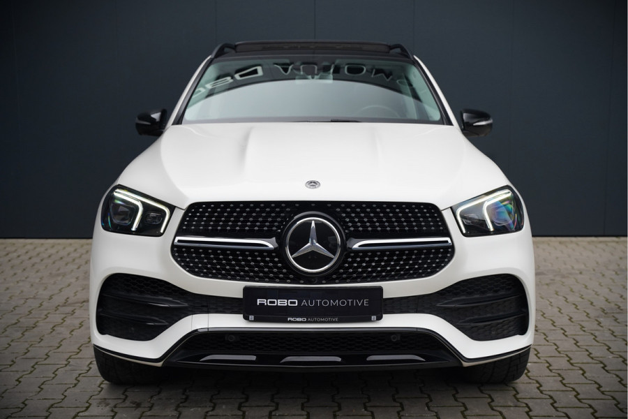 Mercedes-Benz GLE 350 D 4MATIC | Grijs Kenteken | AMG | Burmester | Adaptive Cruise Control | Stoelverwarming | Panoramadak | Luchtvering | Trekhaak | 360° Camera | BTW | Apple Carplay | Ambiance Verlichting | Leder | Nigh