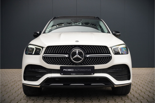 Mercedes-Benz GLE 350 D 4MATIC | Grijs Kenteken | AMG | Burmester | Adaptive Cruise Control | Stoelverwarming | Panoramadak | Luchtvering | Trekhaak | 360° Camera | BTW | Apple Carplay | Ambiance Verlichting | Leder | Nigh