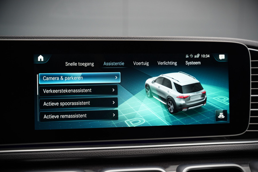 Mercedes-Benz GLE 350 D 4MATIC | Grijs Kenteken | AMG | Burmester | Adaptive Cruise Control | Stoelverwarming | Panoramadak | Luchtvering | Trekhaak | 360° Camera | BTW | Apple Carplay | Ambiance Verlichting | Leder | Nigh