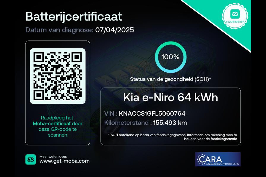 Kia e-Niro ExecutiveLine 64 kWh 1e EIG ACCUTEST 100% BIJNA 2021 !204 PK WLTP 468 KM!! 3-FASE. NAVI.DODEHOEK WARMTEPOMP GARANTIE TOT 12-2030**
