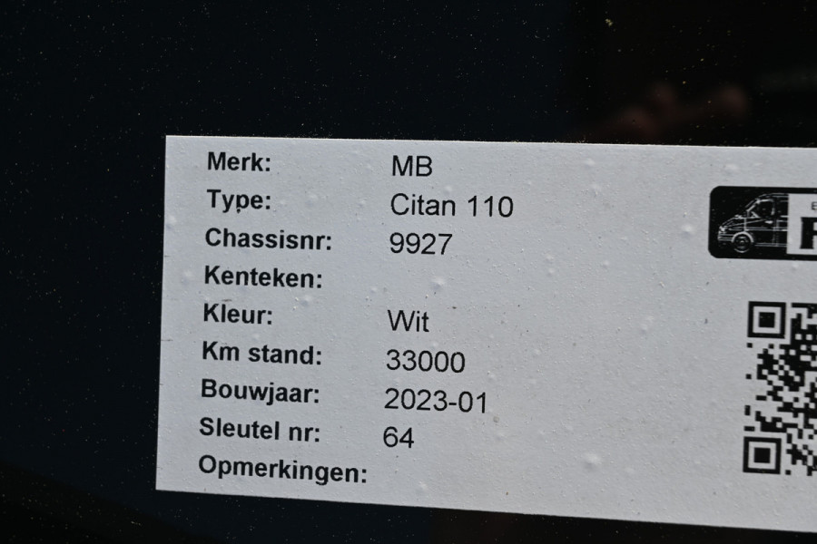 Mercedes-Benz Citan 110 CDI L1 Pro 3 Zitplaatsen, MBUX met camera en navigatie, Trekhaak