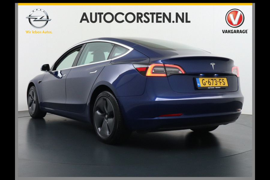 Tesla Model 3 RWD SR+ 60kWh 325PK Lmv 18" AutoPilot Leder PanoDak Adaptive-Cruise Lmv Camera's Elektr.-Stuur+Stoelen+Spiegels+Geheugen+Easy-En Navi LED Comfortstoelen ACC DAB Keyless en Voorverwarmen interieur via App One-Pedal-Drive Origineel Nederlandse auto tot 11kw laden thuis! Garantie Accu tot 26-09-2027 max 160.000km 1.584kg licht!