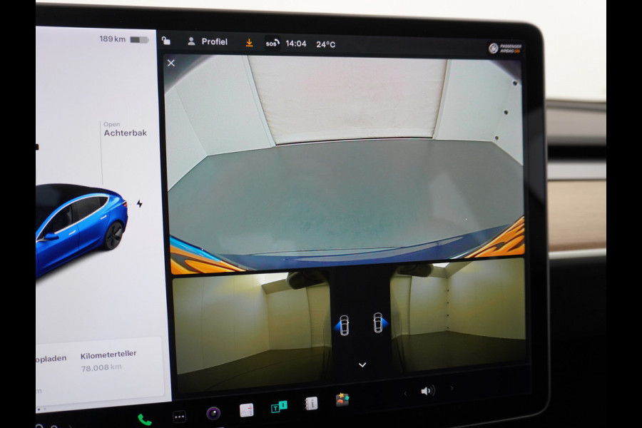 Tesla Model 3 RWD SR+ 60kWh 325PK Lmv 18" AutoPilot Leder PanoDak Adaptive-Cruise Lmv Camera's Elektr.-Stuur+Stoelen+Spiegels+Geheugen+Easy-En Navi LED Comfortstoelen ACC DAB Keyless en Voorverwarmen interieur via App One-Pedal-Drive Origineel Nederlandse auto tot 11kw laden thuis! Garantie Accu tot 26-09-2027 max 160.000km 1.584kg licht!