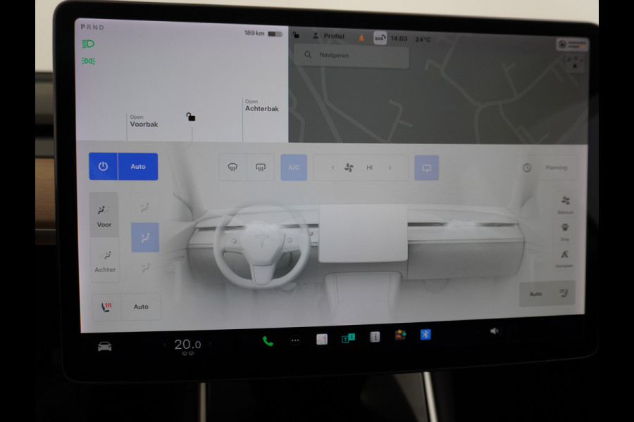 Tesla Model 3 RWD SR+ 60kWh 325PK Lmv 18" AutoPilot Leder PanoDak Adaptive-Cruise Lmv Camera's Elektr.-Stuur+Stoelen+Spiegels+Geheugen+Easy-En Navi LED Comfortstoelen ACC DAB Keyless en Voorverwarmen interieur via App One-Pedal-Drive Origineel Nederlandse auto tot 11kw laden thuis! Garantie Accu tot 26-09-2027 max 160.000km 1.584kg licht!