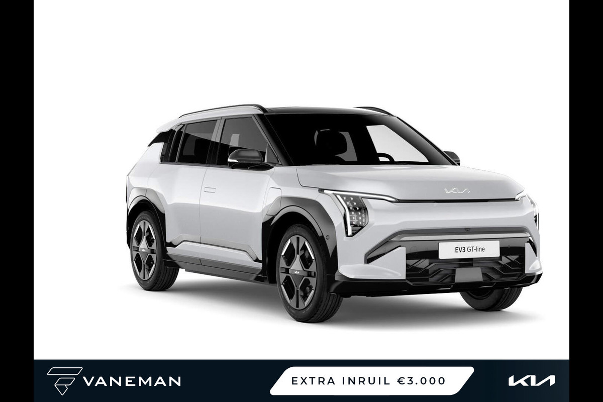 Kia EV3 GT-Line 81.4 kWh | Cruise control adaptief met Stop&Go en stuurhulp | Vegan lederen stoelbekleding ‘GT-Line’ Kia EV3 GT-Line 81.4 kWh | Cruise control adaptief met Stop&Go en stuurhulp | Vegan lederen stoelbekleding ‘GT-Line’