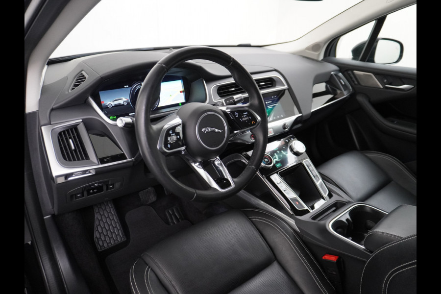 Jaguar I-PACE EV400pk 90kWh 4WD Leer Adaptive-Cr. 20" Meridan®-Audio Apple Carplay Android Auto DAB PDC Keyless entry/start LED Lmv Bluetooth WiFi Verkeersbord detectie Uitparkeer waarschuwing Business Edition 400PK 696NM Koppel 31-12-19 origineel Nederlandse auto