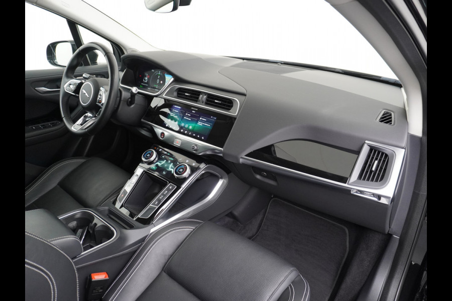 Jaguar I-PACE EV400pk 90kWh 4WD Leer Adaptive-Cr. 20" Meridan®-Audio Apple Carplay Android Auto DAB PDC Keyless entry/start LED Lmv Bluetooth WiFi Verkeersbord detectie Uitparkeer waarschuwing Business Edition 400PK 696NM Koppel 31-12-19 origineel Nederlandse auto