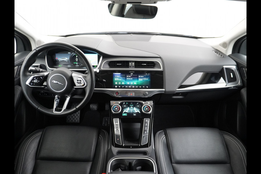 Jaguar I-PACE EV400pk 90kWh 4WD Leer Adaptive-Cr. 20" Meridan®-Audio Apple Carplay Android Auto DAB PDC Keyless entry/start LED Lmv Bluetooth WiFi Verkeersbord detectie Uitparkeer waarschuwing Business Edition 400PK 696NM Koppel 31-12-19 origineel Nederlandse auto