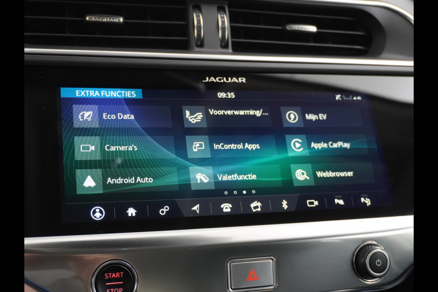 Jaguar I-PACE EV400pk 90kWh 4WD Leer Adaptive-Cr. 20" Meridan®-Audio Apple Carplay Android Auto DAB PDC Keyless entry/start LED Lmv Bluetooth WiFi Verkeersbord detectie Uitparkeer waarschuwing Business Edition 400PK 696NM Koppel 31-12-19 origineel Nederlandse auto