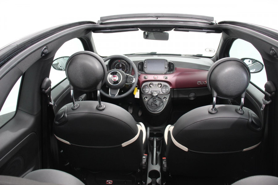 Fiat 500C 1.0 Hybrid Star Plus Leder Navigatie Digitale Cockpit Cruise Control Climate Control Lichtmetalen Velgen Parkeersensoren Achter