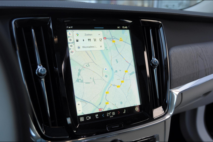 Volvo V90 T6 350PK Automaat Ultra Bright / Stoelmassage / Stoelventilatie en verwarming / Luchtvering / 360 Camera / Nappaleder / Head-up display / Apple Carplay / BLIS /