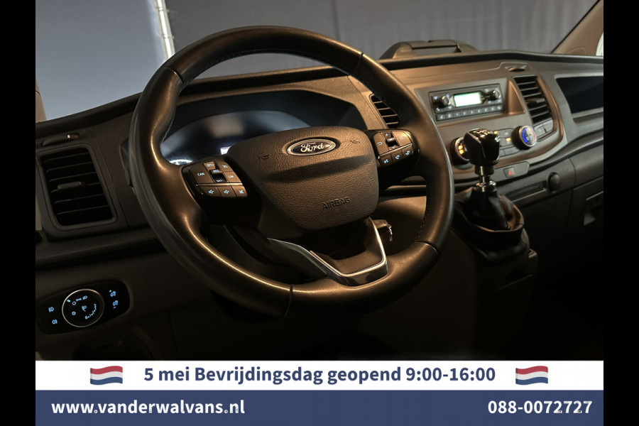Ford Transit Custom 2.0 TDCI 131pk L2H1 Euro6 Airco | LED | Cruisecontrol | Verwarmde voorruit | Parkeersensoren Bijrijdersbank, 2800kg trekvermogen