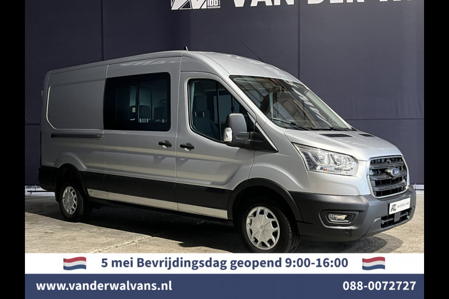 Ford Transit 2.0 TDCI 131pk L3H2 Dubbele Cabine Euro6 Airco | 6-Zits | LED | 2500kg Trekhaak Cruisecontrol, Verwarmde voorruit, Parkeersensoren