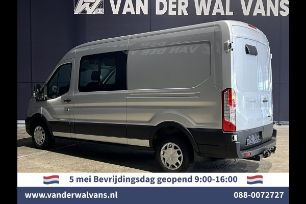 Ford Transit 2.0 TDCI 131pk L3H2 Dubbele Cabine Euro6 Airco | 6-Zits | LED | 2500kg Trekhaak Cruisecontrol, Verwarmde voorruit, Parkeersensoren