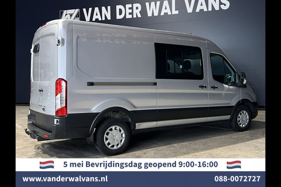 Ford Transit 2.0 TDCI 131pk L3H2 Dubbele Cabine Euro6 Airco | 6-Zits | LED | 2500kg Trekhaak Cruisecontrol, Verwarmde voorruit, Parkeersensoren