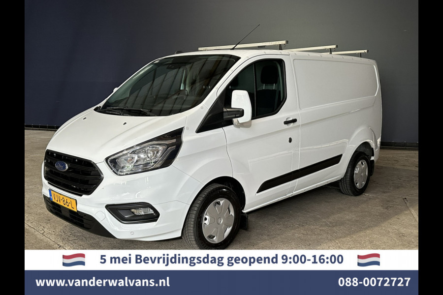 Ford Transit Custom 2.0 TDCI L1H1 Euro6 Airco | Camera | LED | Apple Carplay | Android Auto | 2500kg Trekhaak Cruisecontrol, Parkeersensoren, Verwarmde voorruit, Dakdragers, Bijrijdersbank