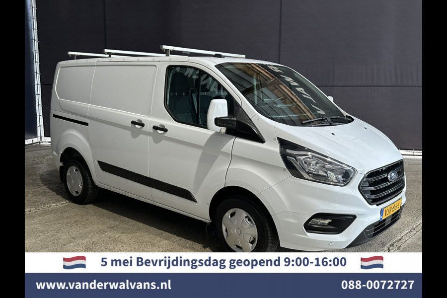 Ford Transit Custom 2.0 TDCI L1H1 Euro6 Airco | Camera | LED | Apple Carplay | Android Auto | 2500kg Trekhaak Cruisecontrol, Parkeersensoren, Verwarmde voorruit, Dakdragers, Bijrijdersbank