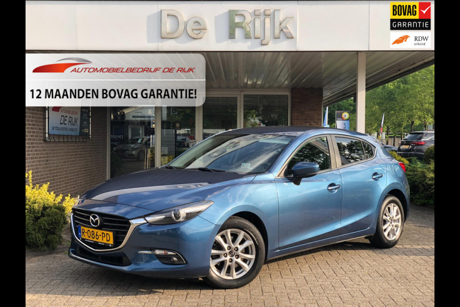 Mazda 3 2.0 SkyActiv-G 120 SkyLease GT | Head-Up, Navi, Camera, Stoel+Stuurverw., Climate | Dealeronderhouden | Eternal Blue |