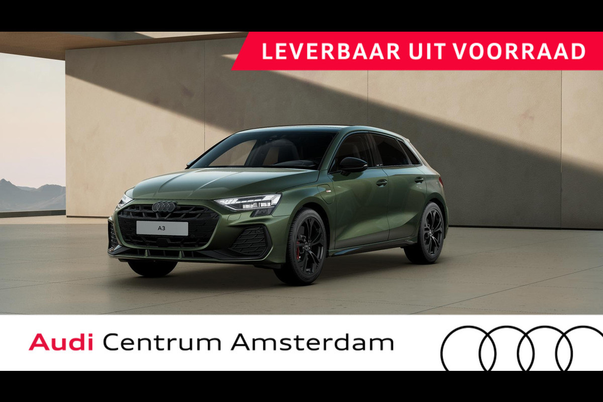 Audi A3 Sportback S edition Competition 45 TFSI e 180 kW / 245 PK Sp panoramadak, SONOS soundsysteem, comfortsleutel, LM 18" %-Y dubbelspaak, assistentiepakket Driving en Parking Audi A3 Sportback S edition Competition 45 TFSI e 180 kW / 245 PK Sp panoramadak, SONOS soundsysteem, comfortsleutel, LM 18" %-Y dubbelspaak, assistentiepakket Driving en Parking